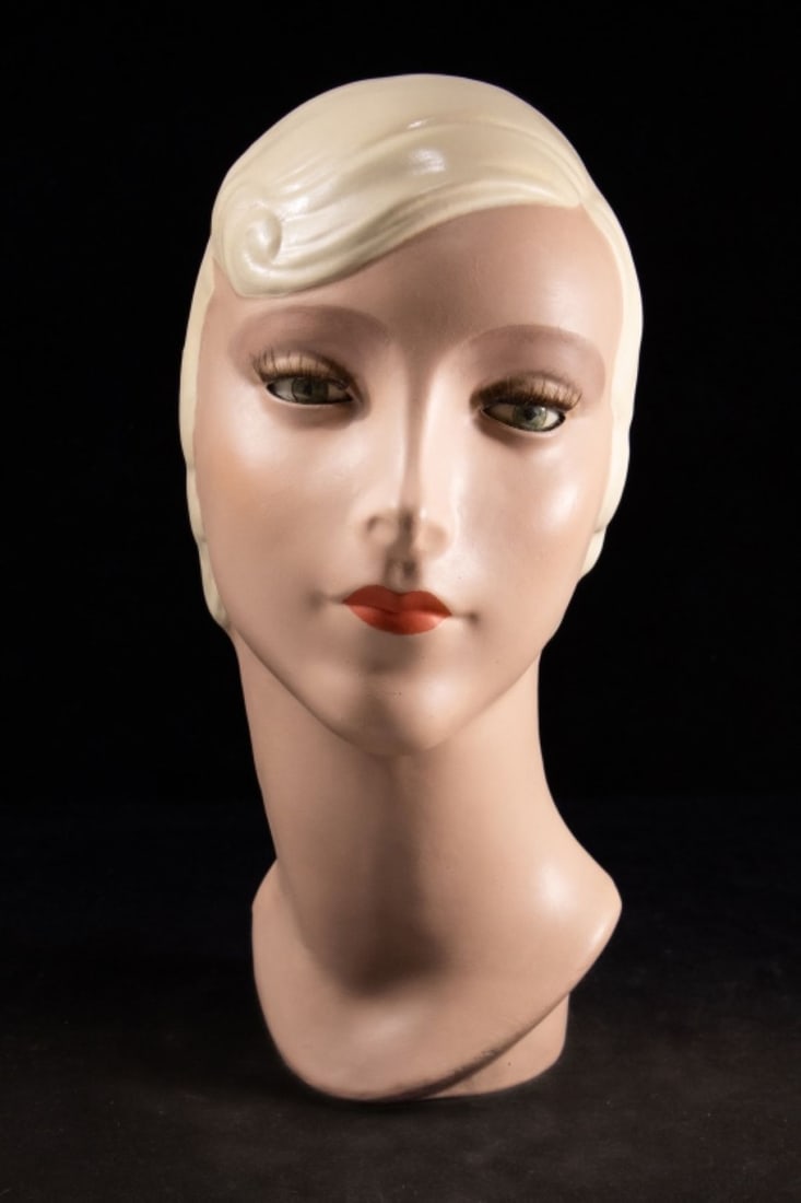 1920's Store Display Women's Head Mannequin (1 of 10)