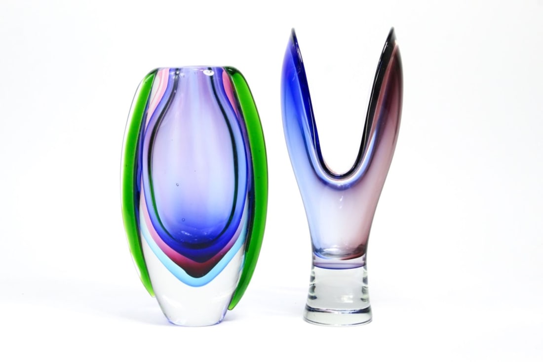 Murano Style Sommerso Art Glass Vases (1 of 5)