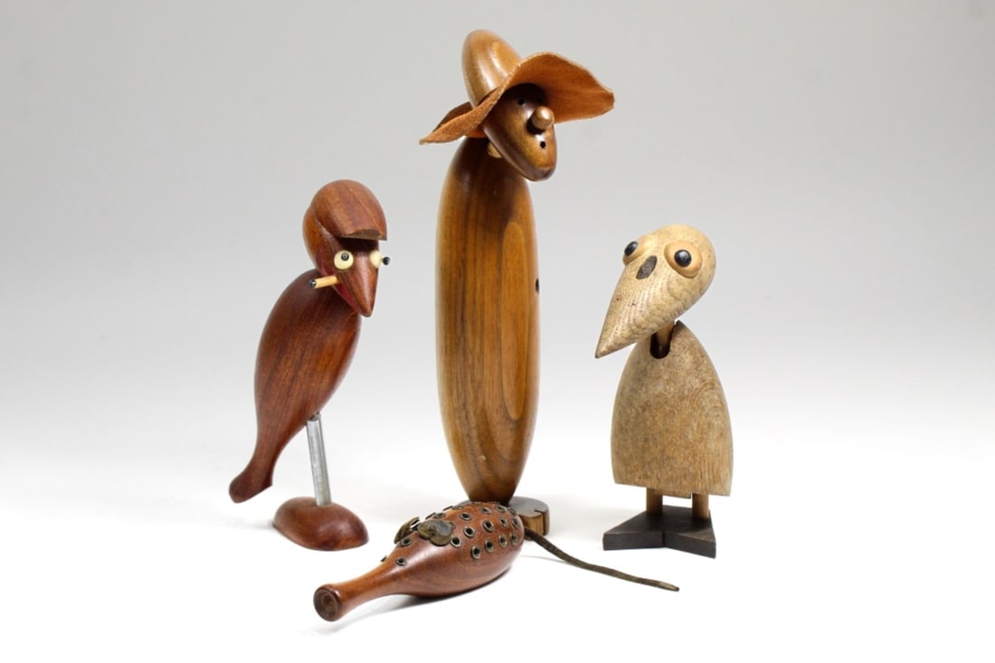 Group of 4 Midcentury Wood Figures (1 of 8)