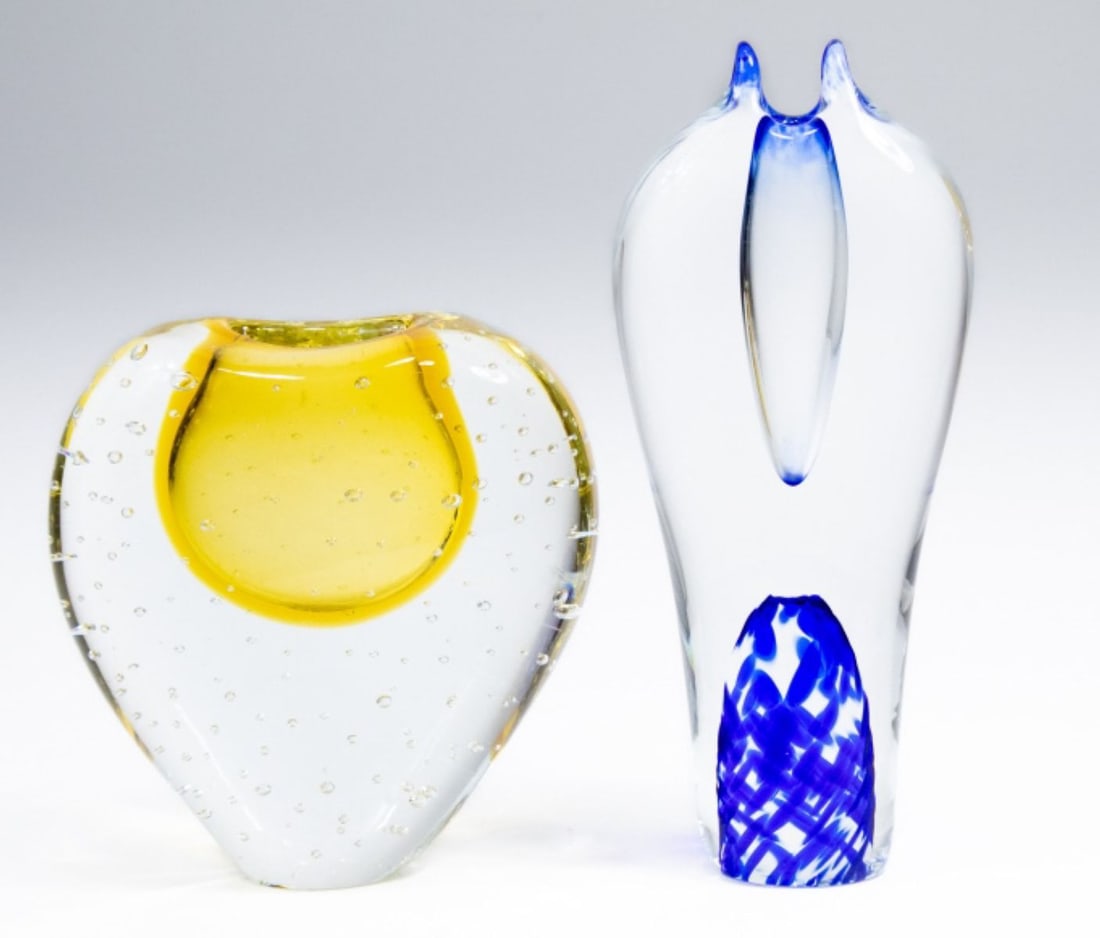 Two Murano Style Mod Glass Vases (1 of 6)