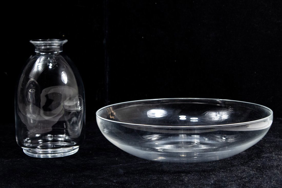 Lalique SAINT HUBERT Decanter & Steuben Bowl (1 of 6)