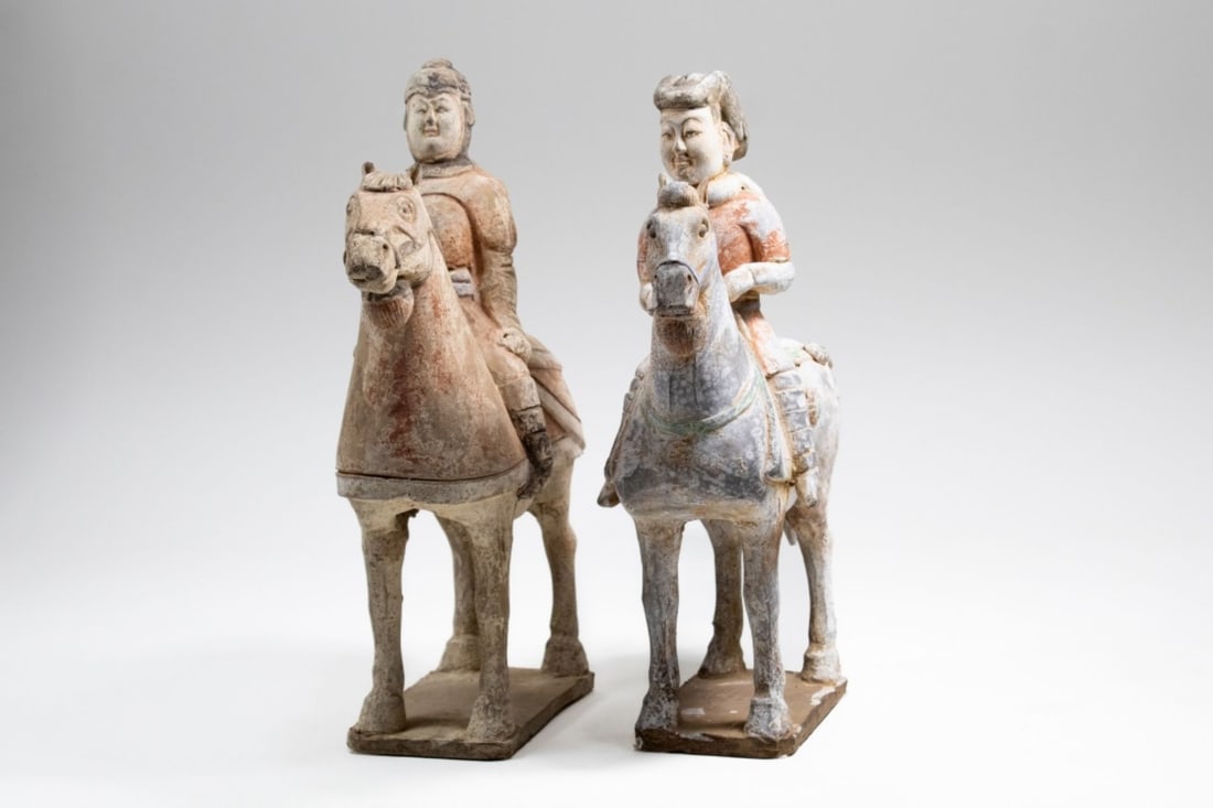 Chinese Tang Style Pottery Horse & Rider Figures (1 of 8)