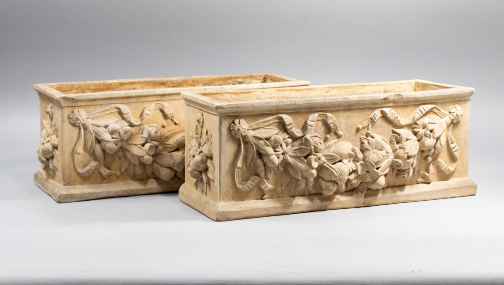 Pair Antique Angelo Ricceri Terracotta Planters (1 of 11)