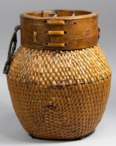 Antique Chinese Fish Basket / Willow & Wood (1 of 6)