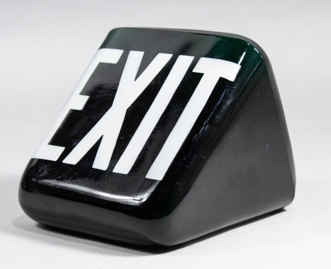 KOPP Glass Exit Sign Light Fixture Globe Shade (1 of 9)