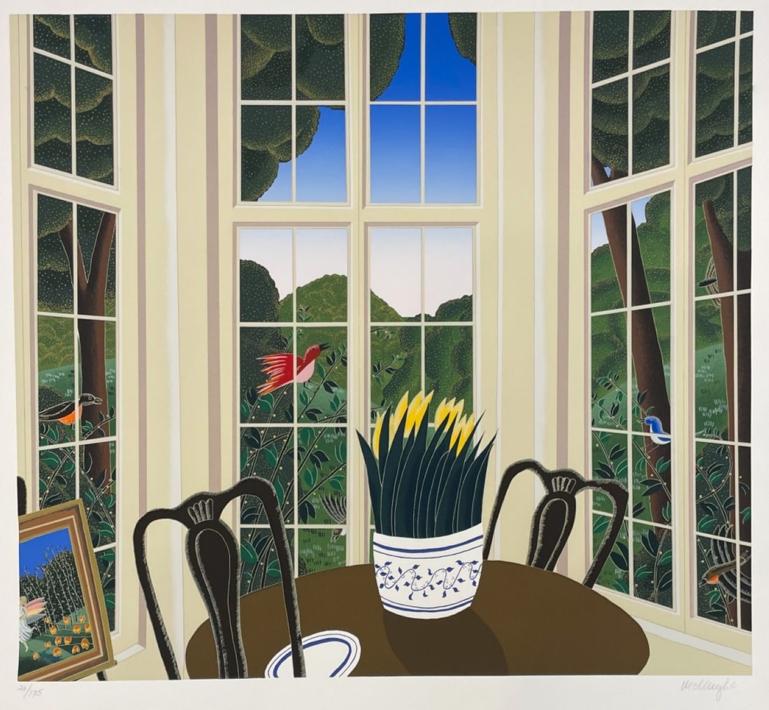 Thomas McKnight "Red Bird Wings" Signed Serigraph (1 of 4)