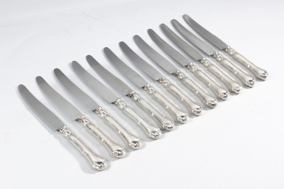 Wilkens 800 Silver DRESDEN BAROQUE Dinner Knives (1 of 6)