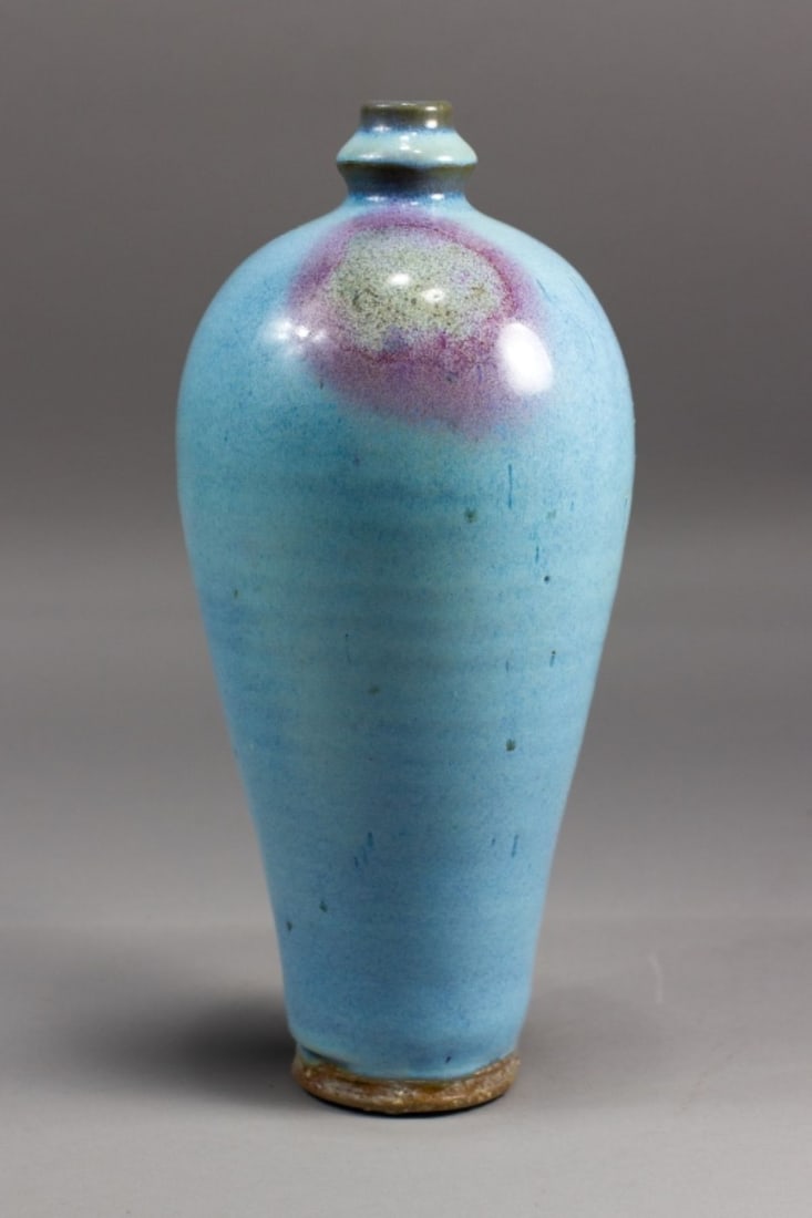 Chinese Jun Glaze Pottery Meiping Vase 10.5" (1 of 8)