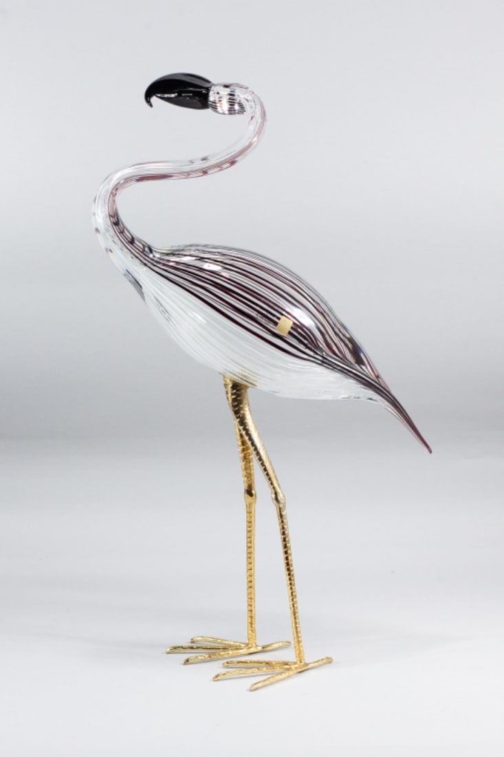 Signed Licio Zanetti Murano Glass Flamingo 25" (1 of 8)