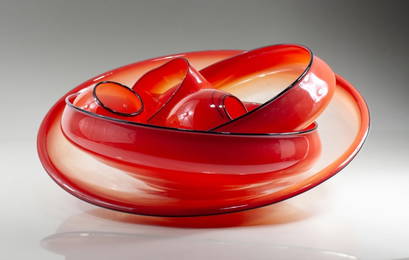 Dale Chihuly "Copper Rose Basket Set", 2000