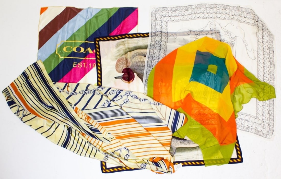 5 Designer Silk Scarves (1 of 7)
