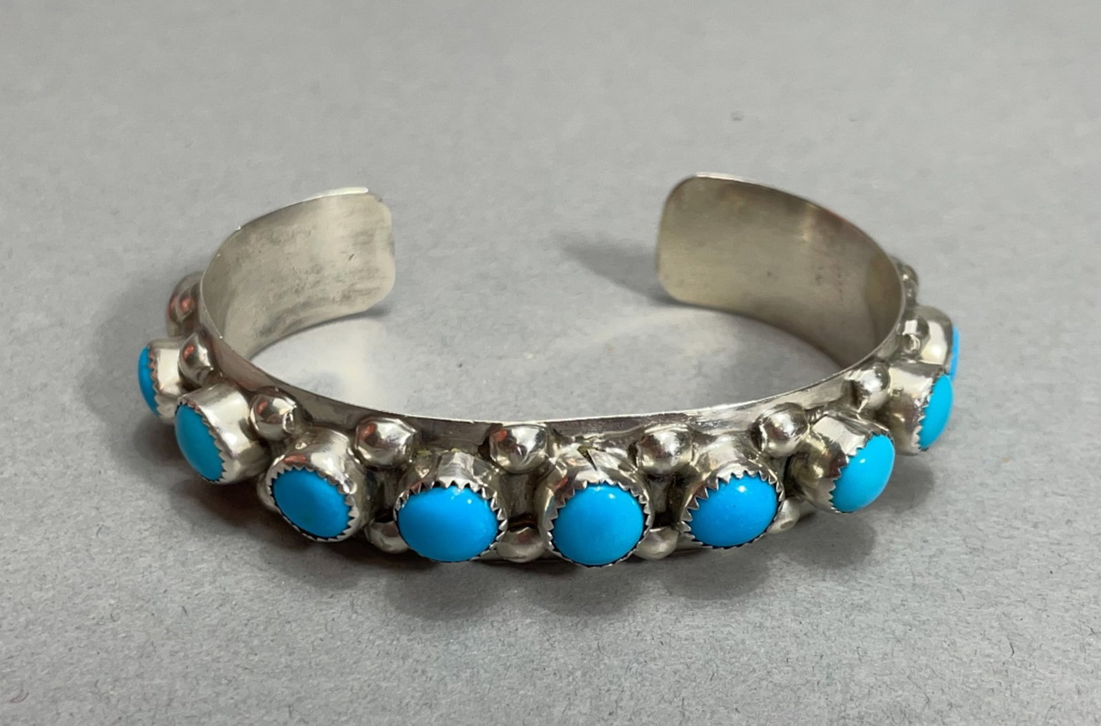 Navajo Sterling Silver & Turquoise Bracelet (1 of 6)