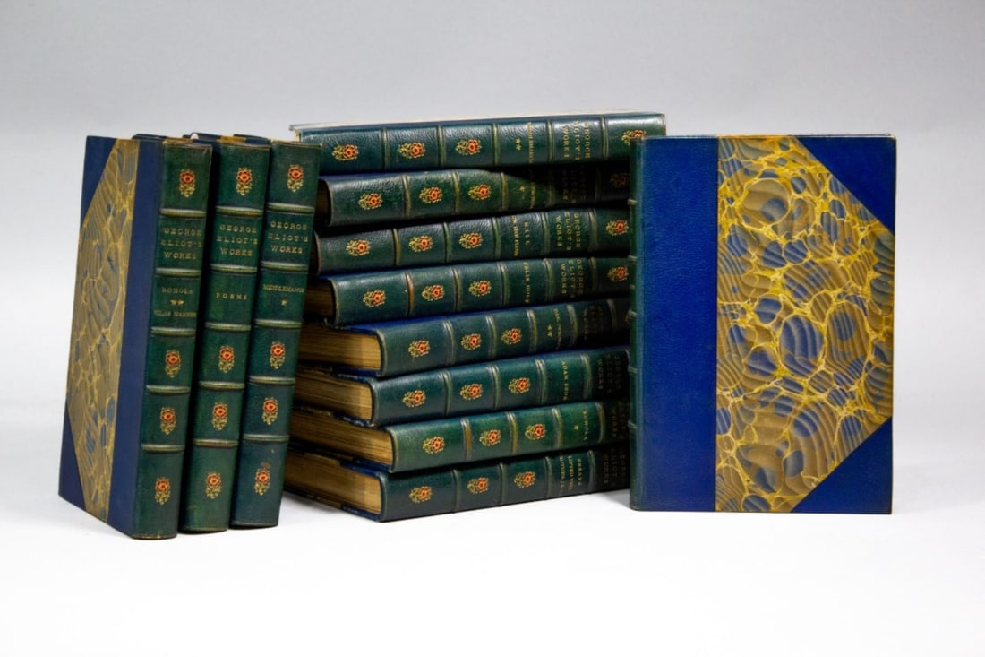 Complete Set George Eliot in Navy Leather (1 of 7)