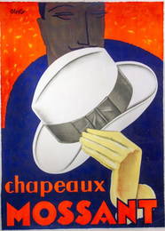 Olsky "Chapeaux Mossant" Giant Advertising Poster