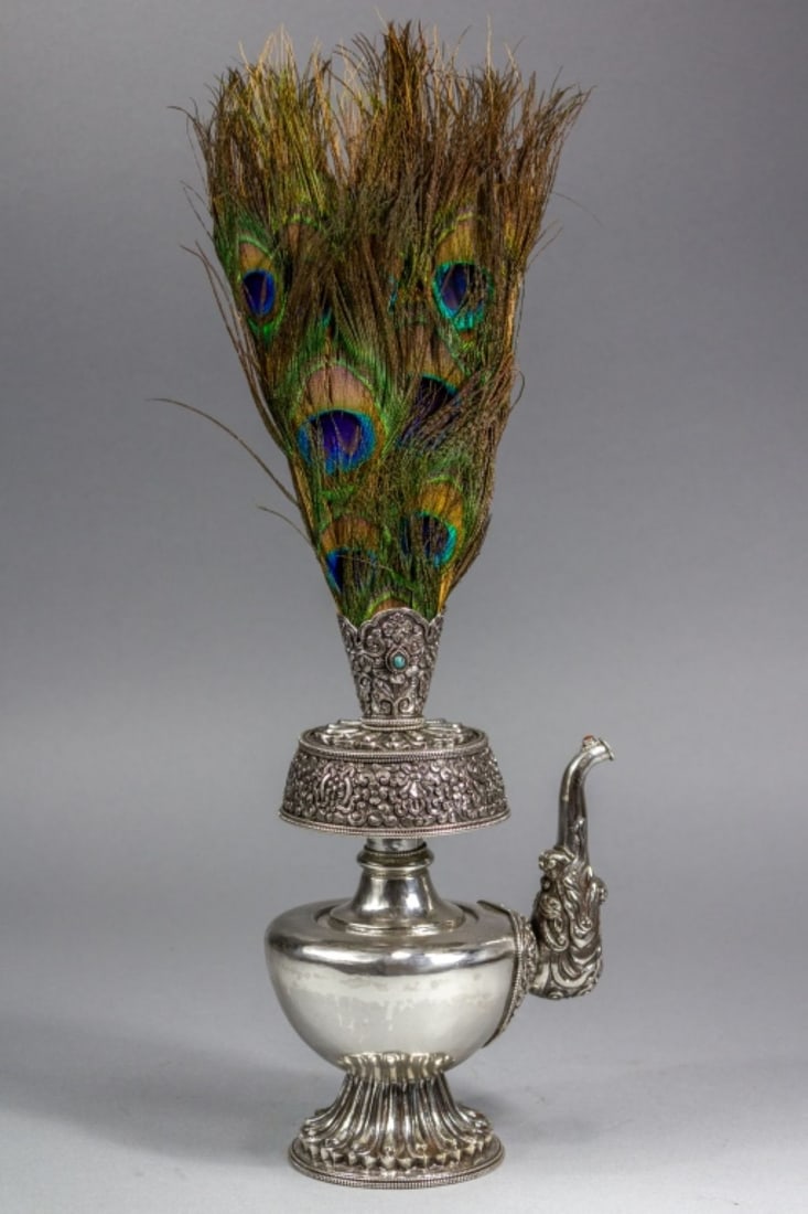 Tibetan Bumpa Silver Plate Ritual Vessel (1 of 9)