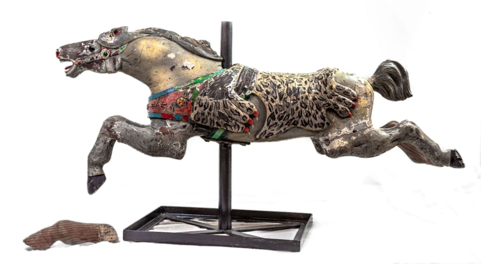 Antique Carved Wood Painted Carousel Jumper Horse (1 of 11)