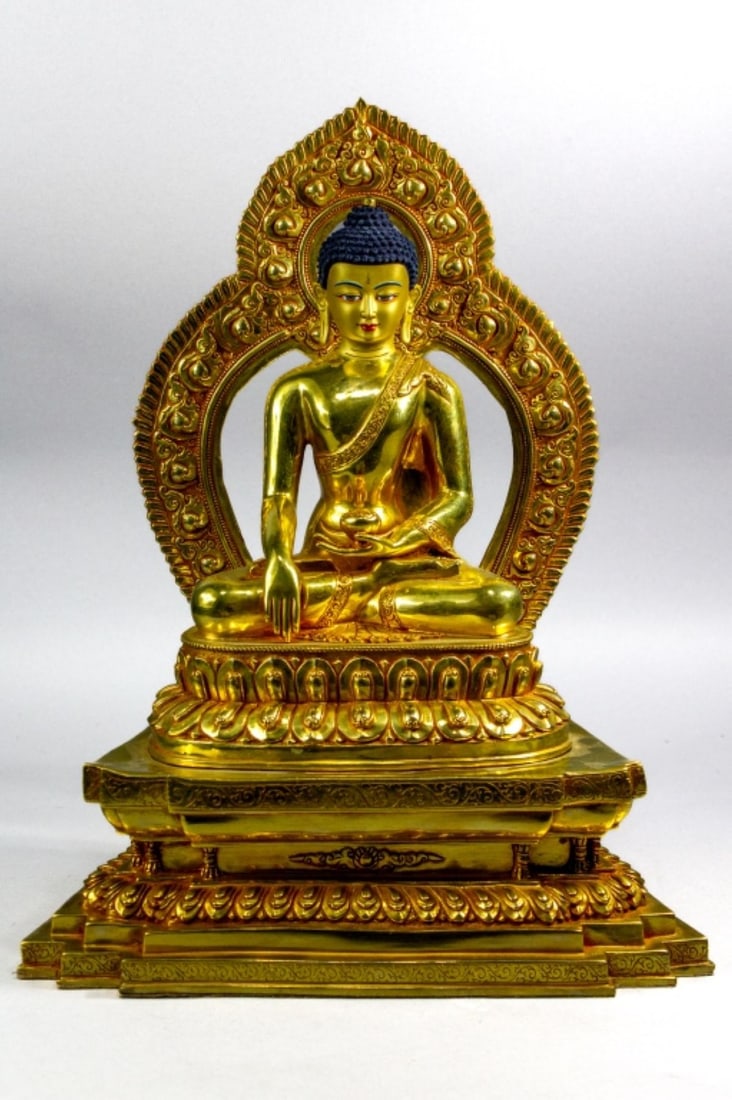 Large Nepalese Gilt Bronze Buddha Statue (1 of 7)