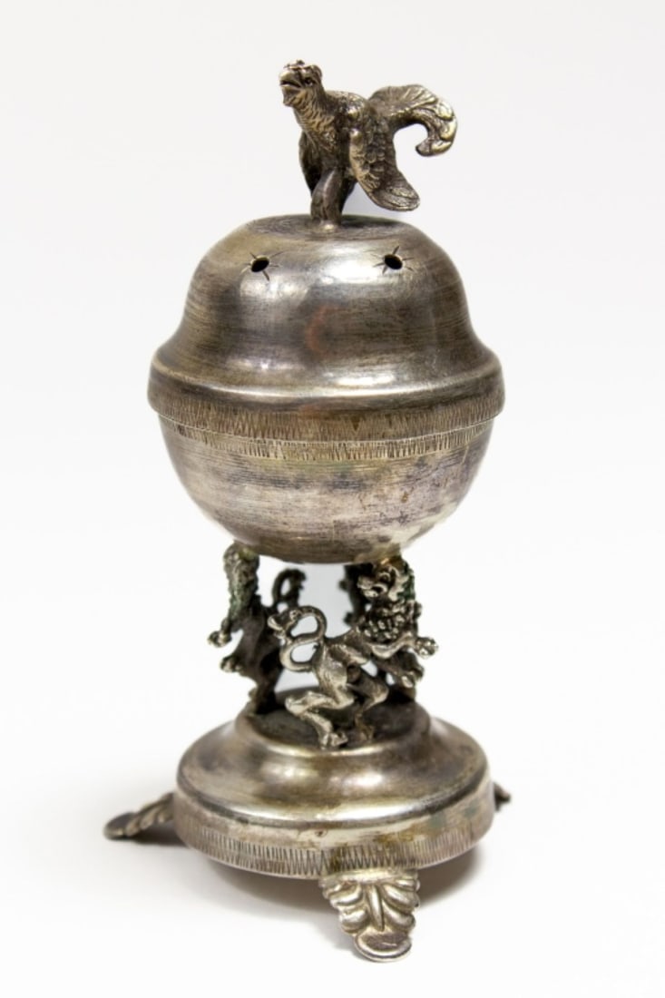 Antique Russian Judaica 84 Silver Besamim Box (1 of 7)