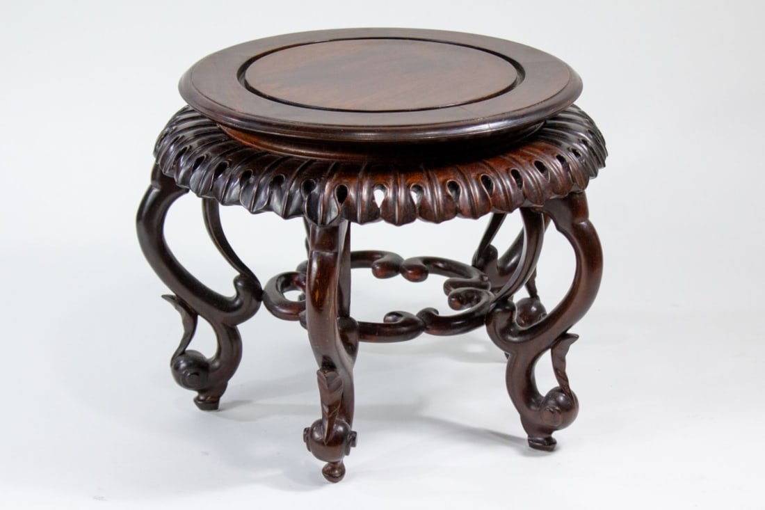 Chinese Carved Hardwood Pieced Stand (1 of 5)