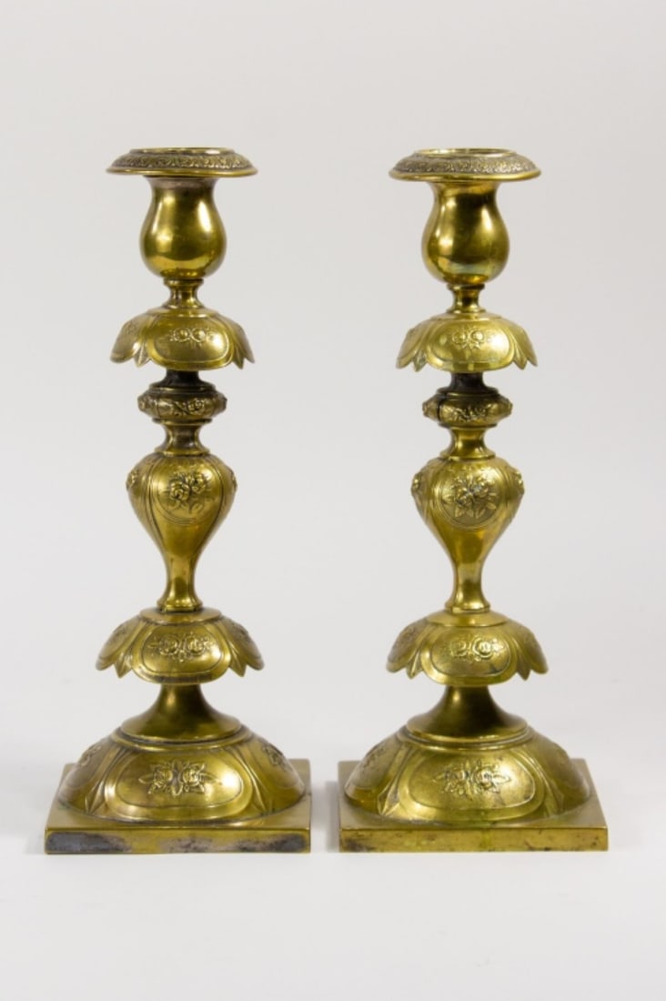 Norblin Warsaw Judaica Sabbath Candlesticks (1 of 8)