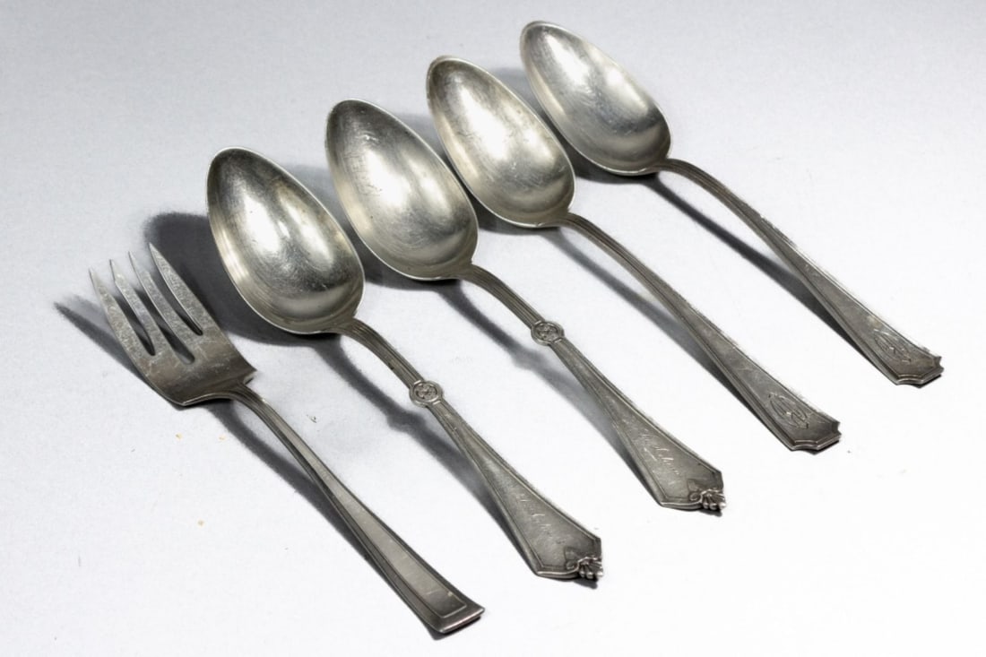 Vintage Sterling Silver Serving Spoons & Fork (1 of 5)