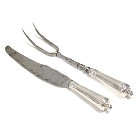 18th C. Russian / German Silver Carving Set