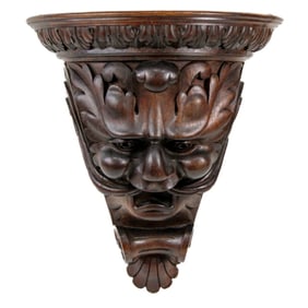 Italian Renaissance Revival Walnut Wall Bracket