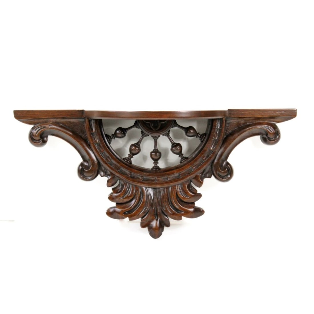 Antique French Breton Carved Walnut Wall Bracket (1 of 6)