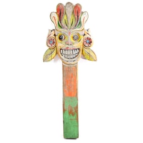 Folkart Carved Wood Carnival Pole