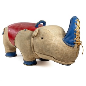 Renate Muller Red Stuffed Rhinoceros