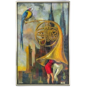 Fausto de Lima "French Horn with Parrot"