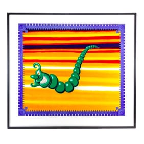 Kenny Scharf (American1958) Signed "Jade Pea God"