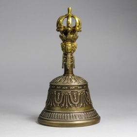 Tibetan Cast Brass Alloy Buddhist Ritual Bell