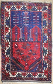 Vintage Hand Knotted Afghan Baluch Rug