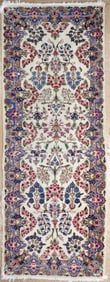 Vintage Hand Knotted Persian Kirman Runner Rug