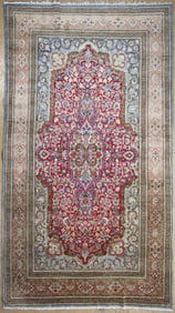 Vintage Hand Knotted Persian Kirman Carpet