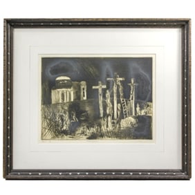 Joe Reno (WA) "Three Crosses" Etching, 1978