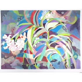 Margery Brown "Orchidamia" Mixed Media on Paper