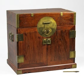 Antique Ming Style Chinese Rosewood Table Cabinet