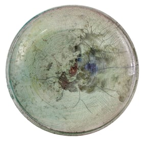 Large Raku Art Pottery Charger Dish