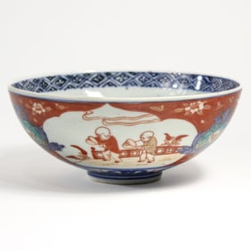 Antique Japanese Arita Imari Porcelain Bowl