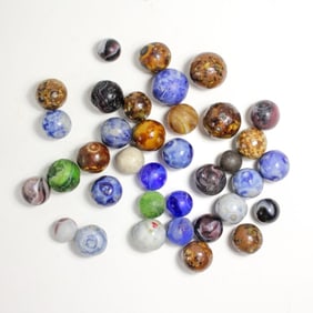 Collection Antique Clay, Porcelain Gaming Marbles