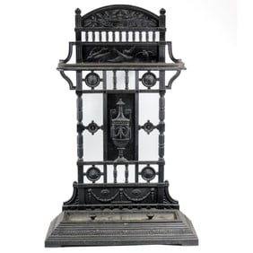 English Victorian Cast Iron Umbrella Stand 1882