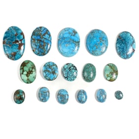 Collection of Tibetan Turquoise Polished Cabochons