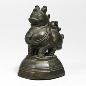 Antique Burmese Cast Bronze Beast Opium Weight