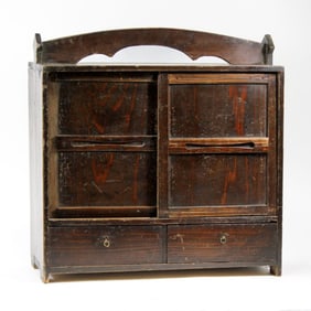 Antique Japanese Cedar Portable Cabinet