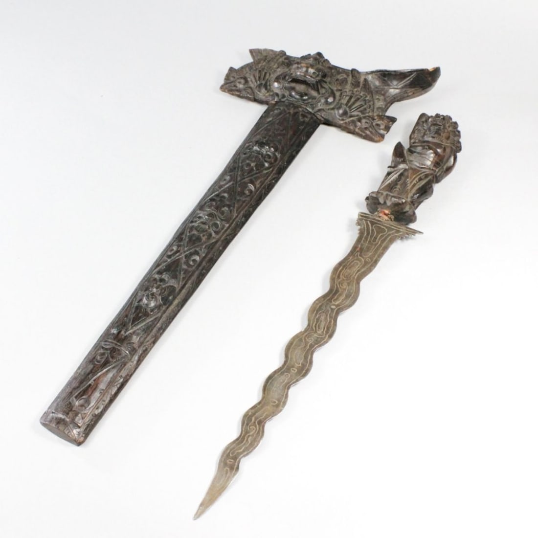 Ornate Indonesian Hardwood Kris Sword 24.5" (1 of 12)