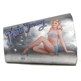 Hand Painted WWII Style Nose Art Panel 41"
