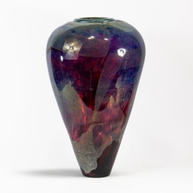 Martin Blank (WA) 1992 Art Glass Vase 22.5"