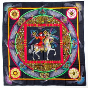 Hermes FEUX D'ARTIFICE Silk Jacquard Scarf